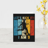 キッズ9誕生日ボーイサッカー9歳誕生日B カード (黄色い花)