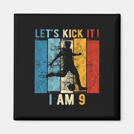 キッズ9誕生日ボーイサッカー9歳誕生日B マグネット (正面)
