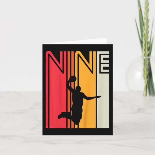 キッズ9th誕生日バスケットボールオーバー9歳Ret カード (正面)