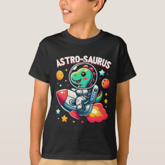 キッズ「アストロサウルス」 – 愛らしい恐竜の宇宙飛行士 Tシャツ