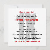 キッズ·アンド·ティーンの誕生日パーティー赤黒星V01A 招待状 (裏面)