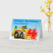 『キッズ・イエロー・ディガー4歳の誕生日』 カード (黄色い花)