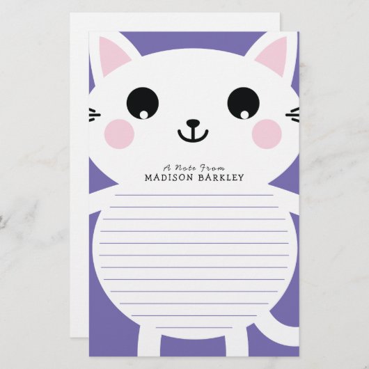 キッズ·キティ·キャットかわいい文房具 便箋 (正面/裏面)