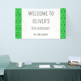 キッズ サッカー ボール グリーン 男の子 誕生日 ウェルカムサイン 横断幕