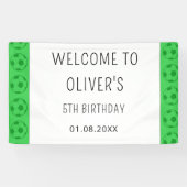 キッズ サッカー ボール グリーン 男の子 誕生日 ウェルカムサイン 横断幕 (横)