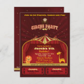 キッズ·サーカス·バースデー·パーティーの招待 招待状 (正面/裏面)