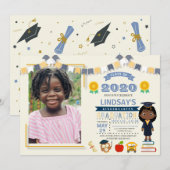 キッズ·スクール卒業写真 招待状 (正面/裏面)
