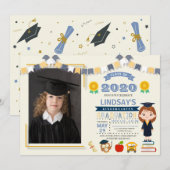 キッズ·スクール卒業写真 招待状 (正面/裏面)