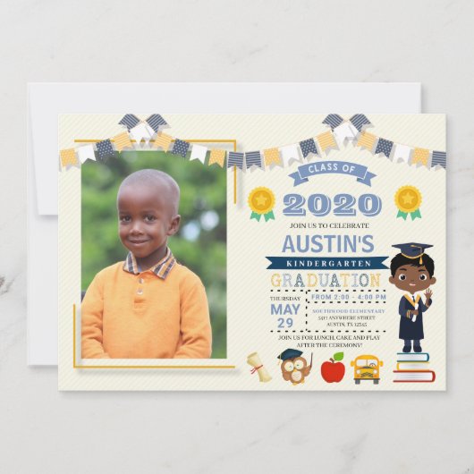 キッズ·スクール卒業写真 招待状 (正面)