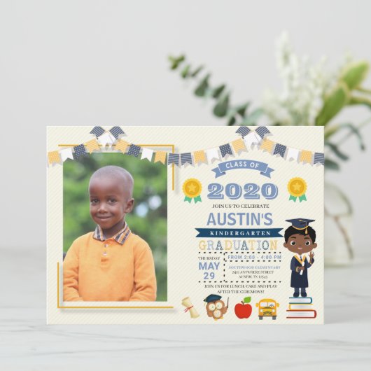 キッズ·スクール卒業写真 招待状 (スタンド正面)