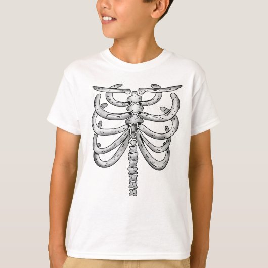 キッズ スケルトン ハロウィン (前面) Tシャツ (正面)