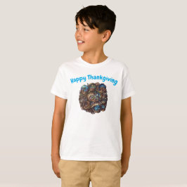 キッズ スチームパンク ハッピー感謝祭 ダブルグラフィックTシャツ Tシャツ