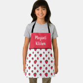 『キッズ・ストロベリー・リトル・シェフ娘の名前』 エプロン (インサイチュ)