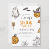 キッズ スプークタキュラー ハロウィン 誕生日パーティー 招待状 (正面)