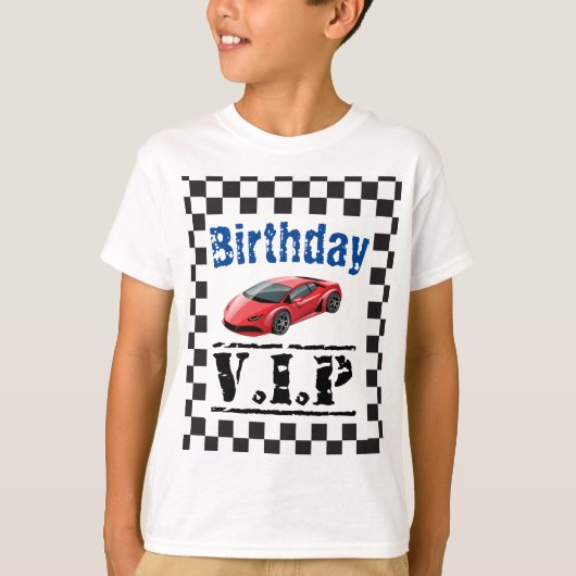 キッズ スポーツ レースカー 誕生日 VIP Tシャツ (正面)
