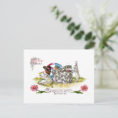 キッズ，チックスと好奇心のあるウサギのヴィンテージイースター シーズンポストカード (スタンド正面)