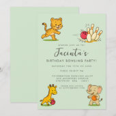 キッズ テンピン ボウリング バースデーパーティー 招待状 (正面/裏面)