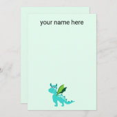 キッズ·ドパーソナライズされたラゴン·ノート サンキューカード (正面/裏面)