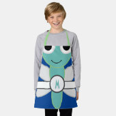 キッズ・ドラゴモノグラムのンフライ・エプロン エプロン (着用した状態)