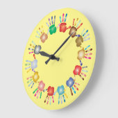 キッズ·ハンズ ラージ壁時計 (傾斜)