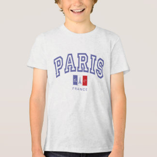キッズ パリ フランス ヴィンテージ スクール トライブレンドTシャツ