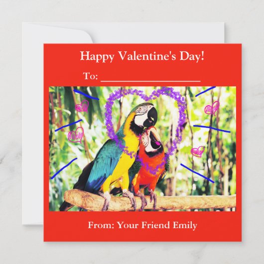 キッズ ファンキー クラスルーム バレンタイン ラブ パロッツ シーズンカード (正面)