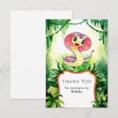 キッズ フォレスト スネーク バースデー サンキューカード (正面/裏面)