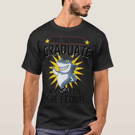 キッズ・プレKの卒業2019おもしろい Shark Gradギフト Tシャツ (正面)