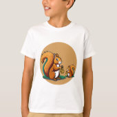 キッズ、ベビーシャツ、ベビースタイル、バニーデザイン布 Tシャツ (正面)