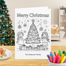キッズ ホリデーぬりえ クリスマスツリー メリークリスマス