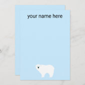 キッズ·ポパーソナライズされたーラー·ベア·ノート サンキューカード (正面/裏面)