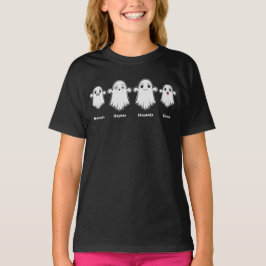 キッズ ママ パパ 4人家族 ゴースト ハロウィン Tシャツ