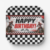 キッズ モトクロス レース 誕生日 パーティー 紙皿 (正面)