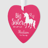 キッズ·ユニコーン·ビッグ·シスター·兄弟姉妹·ガールズ·クリスマス オーナメント (正面)