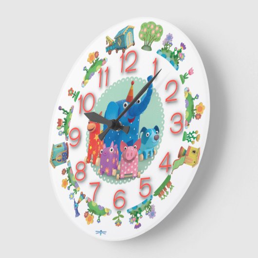 キッズ ラージ壁時計 (傾斜)