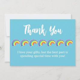 キッズ レインボー バースデーパーティー サンキューカード