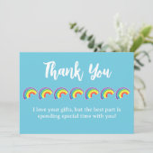 キッズ レインボー バースデーパーティー サンキューカード (スタンド正面)