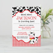 キッズ レッド コー ファーム バースデー 招待状 (スタンド正面)