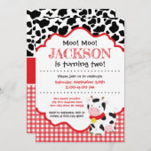 キッズ レッド コー ファーム バースデー 招待状 (正面/裏面)