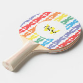 キッズ·レパーソナライズされたインボー·バニー·パターン·シルエット 卓球ラケット (正面アングル)