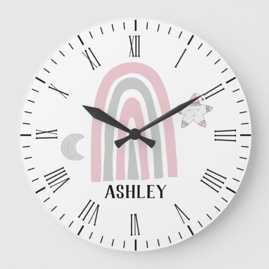 キッズ・レモダンインボパーソナライズされたー ラージ壁時計 (正面)