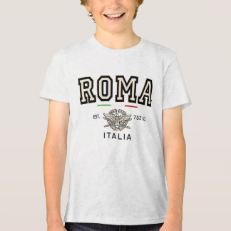 キッズ ローマ イタリア 紀元前753年創立 ヴィンテージ スクール トライブレンドTシャツ