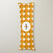 キッズ·ヴィンテージ·バスケットボール·パターン·パーソナライズされたおもしろい ボディピロー (正面縦)