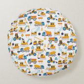 キッズ・建築・ダンプ・トラックの車種 ラウンドクッション (裏面)