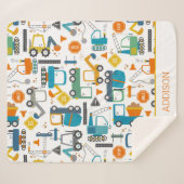 キッズ・建築・ビークルズ・ドパーソナライズされたル シェルパブランケット (正面(横))