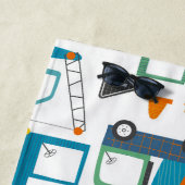 キッズ・建築・ビークルズ・ドパーソナライズされたル ビーチタオル (インサイチュ)