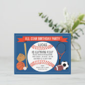 キッズ·野球の誕生日パーティーの招待 招待状 (スタンド正面)