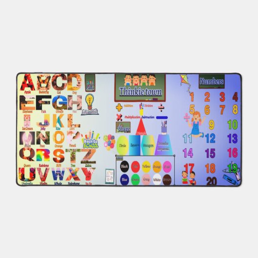 キッズABC数字形色マット楽しい教育 デスクマット (正面)