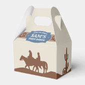 キッズFIrst Rodeoブルー/ブラウンウェスタン誕生日パーティー フェイバーボックス (裏面サイド)