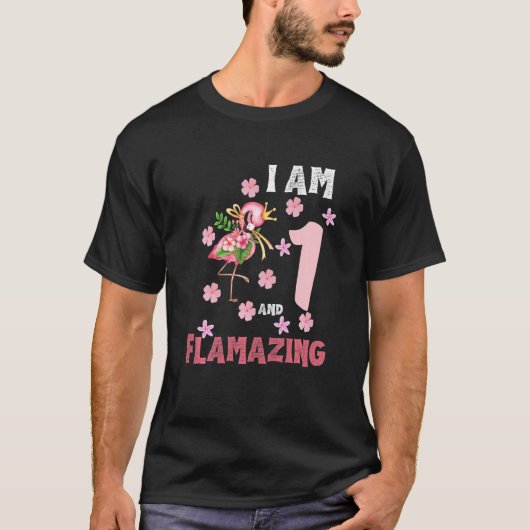 キッズI Am 1 Flamazing おもしろい 1誕生日Flami Tシャツ (正面)